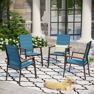 HOKKU DESIGNS Romio Outdoor Stacking Dining Armchair (Set of 4)