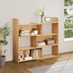 LATITUDE RUN Akayla Telescopic Corner Shelf Unit Wooden Bookcase Range 80-150CM