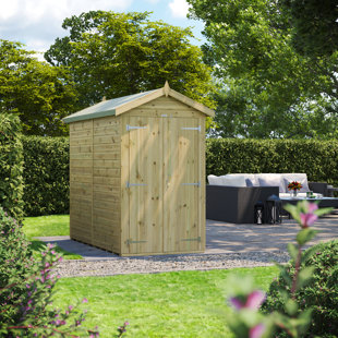 POWERSHEDS 4 ft. W x 8 ft. D Power Double Door Premium Apex Pressure Treated Windowless Shed