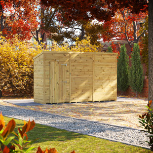 POWERSHEDS 4 ft. W x 12 ft. D Power Premium Pent Pressure Treated Windowless Shed