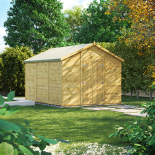 POWERSHEDS 10 ft. W x 12 ft. D Power Double Door Premium Apex Pressure Treated Windowless Shed