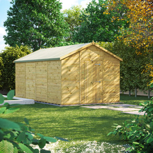 POWERSHEDS 10 ft. W x 16 ft. D Power Premium Apex Pressure Treated Windowless Shed