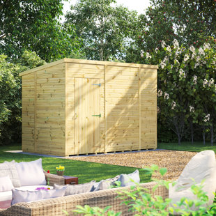 POWERSHEDS 6 ft. W x 10 ft. D Power Premium Pent Pressure Treated Windowless Shed