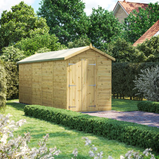 POWERSHEDS 6 ft. W x 18 ft. D Power Double Door Premium Apex Pressure Treated Windowless Shed