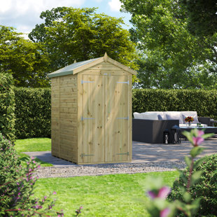 POWERSHEDS 4 ft. W x 6 ft. D Power Double Door Premium Apex Pressure Treated Windowless Shed