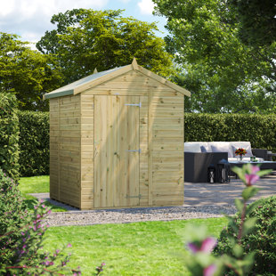 POWERSHEDS 6 ft. W x 6 ft. D Power Premium Apex Pressure Treated Windowless Shed