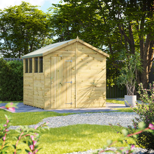 POWERSHEDS 8 ft. W x 8 ft. D Power Premium Apex Pressure Treated Shed
