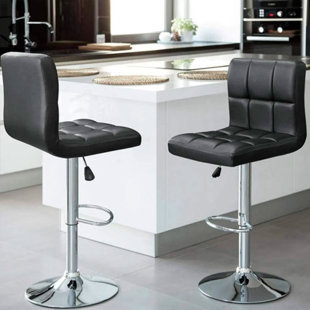 HOKKU DESIGNS Clay Swivel Upholstered Adjustable Height Counter Stool (Set of 2)