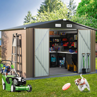 JOLYDALE 10 ft. W X 8 ft. D Metal Tool Shed