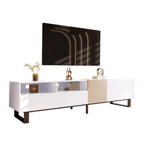 CEBALLOS 70.9'' Media console table, entryway table, foyer table,TV stand,TV Console with Drop Down Door