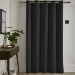 FUSION Strata Polyester Semi Sheer Grommet / Eyelet Door Curtain Panel