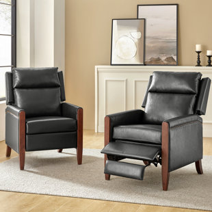 14 KARAT HOME INC. Narciso 28.74" Wide Faux Leather Standard Recliner (Set of 2)