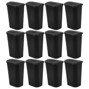 Sterilite 11.3 Gal Lift Top Lid Wastebasket Kitchen Trash Can, Black (12 Pack) (Set of 12)