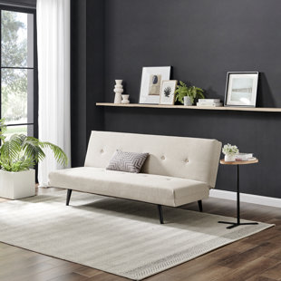 FURNITURE BOX Tomson 2 Seater Sofa Bed Sleek Modern Minimalist Design - Luxury Upholstered Fabric Chesterfield