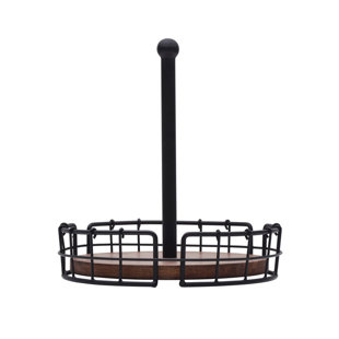 PFALTZGRAFF Anvil Cage Iron and Mango Wood Condiment Caddy