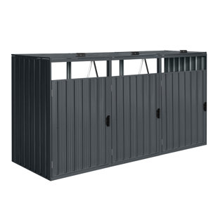 GARTEN LIVING 122 x 240 cm Mülltonnenbox Breniah aus verzinktem Stahl