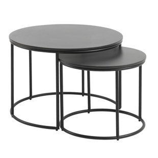 DreamPatio Quebec Nesting Coffee Tables, Set of 2, Black