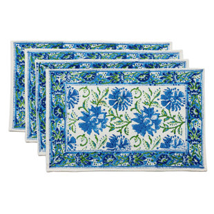 HOMESTEAD J.E.GARMIRIAN AND SON INC Lotus Flower 19" Cotton Placemat (Set of 6)