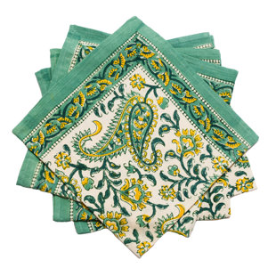 HOMESTEAD J.E.GARMIRIAN AND SON INC Rajasthan Paisley Cotton Paisley Square Napkin (Set of 6)