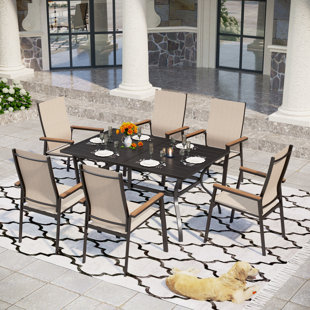 HOKKU DESIGNS Romio 6 - Person Rectangular Outdoor Dining Set