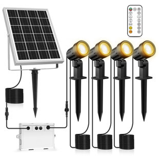 HOME LIGHTING GALLERY INC. Black Low Voltage Solar Powered Integrated LED Spot Light (Set of 4)