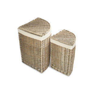 FLEUR DE LIS LIVING 2 Piece Corner Wicker Laundry Set