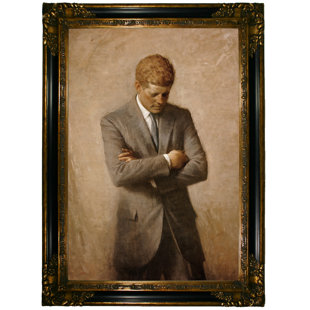 HISTORIC ART GALLERY Portrait Of President John F Kennedy 1970 Framed On Canvas by Aaron Shikler Print