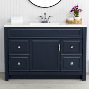 SPRING MILL CABINETS Nimay 48.5'' Single Bathroom Vanity with Cultured Marble Top