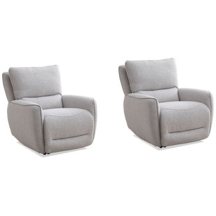 PARKER LIVING 38" Upholstered Zero Gravity Power Recliner with Adjustable Headrest with Flared Arms (Set of 2)