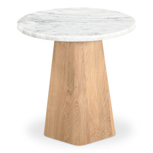 MOE'S HOME COLLECTION Evelyn Marble Pedestal End Table