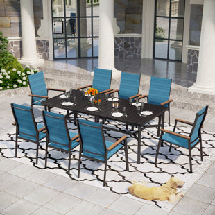 HOKKU DESIGNS Romio 8 - Person Rectangular Outdoor Dining Set