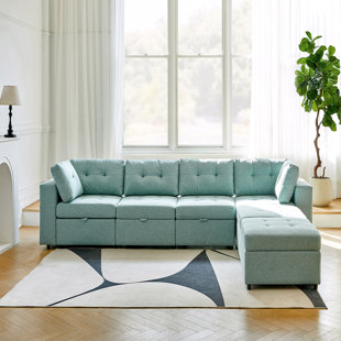 EBERN DESIGNS Sokoya Customizable Sectional Sofa with Concealed Storage Space