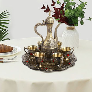 WORLD MENAGERIE Nickolas Vintage Coffee Pot and Cups Set