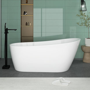 BOSSICAVELLY 59'' x 31'' Freestanding Soaking Acrylic Bathtub