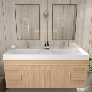 MORENOBATH 60'' Double Bathroom Vanity with Acrylic Top