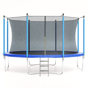 Babevy Round Backyard Trampoline with Safety Enclosure