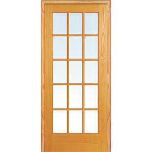 MMI DOOR 80'' Solid + Manufactured Wood Glass Unfinished French Doors