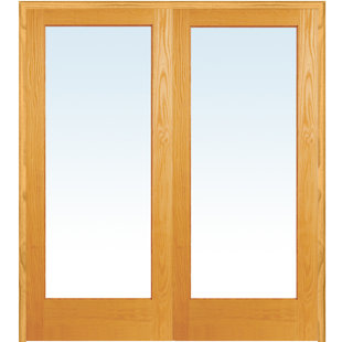VERONA HOME DESIGN 80'' Solid + Manufactured Wood Glass Unfinished French Doors