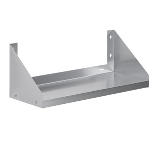 AMGOOD 12 in. x 30 in. Stainless Steel Wall Shelf with Side Guards