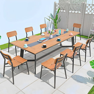 GEMEZO 8 - Person Rectangular Outdoor Dining Set