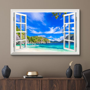 IDEA4WALL Window Scenery " Beautiful Beach In El Nido, Palawan, Philippines "