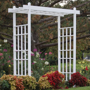 DURA-TREL INC Dura-Trel Bakersfield 28 x 72 x 82 Inch PVC Vinyl Outdoor Garden Patio Arbor