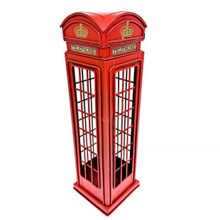 CARINA'S COLLECTION Metal Telephone Box Single Wine Carrier