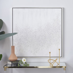 CosmoLiving by Cosmopolitan White Canvas Starburst Abstract Metallic Framed Wall Art