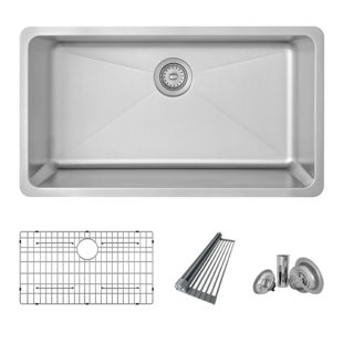 AZUNI Veneti Dual Mount Single-Bowl Stainless Steel Kitchen Sink