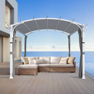 INTER HUT 11 Ft. W x 11 Ft. D Outdoor Aluminum Pergola with Canopy