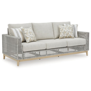 GEORGE OLIVER Muallam 83'' Metal Outdoor Patio Sofa