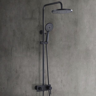 AQUA GALLERY 44.8" Height Adjustable Solid Brass Complete Shower System With Rough-In Valve