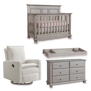 OXFORDBABY Convertible 4 -Piece Nursery Furniture Set