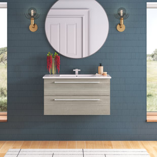 CUTLER KITCHEN AND BATH Silhouette 36" Single Sink Bathroom Vanity with Cultured Marble Top